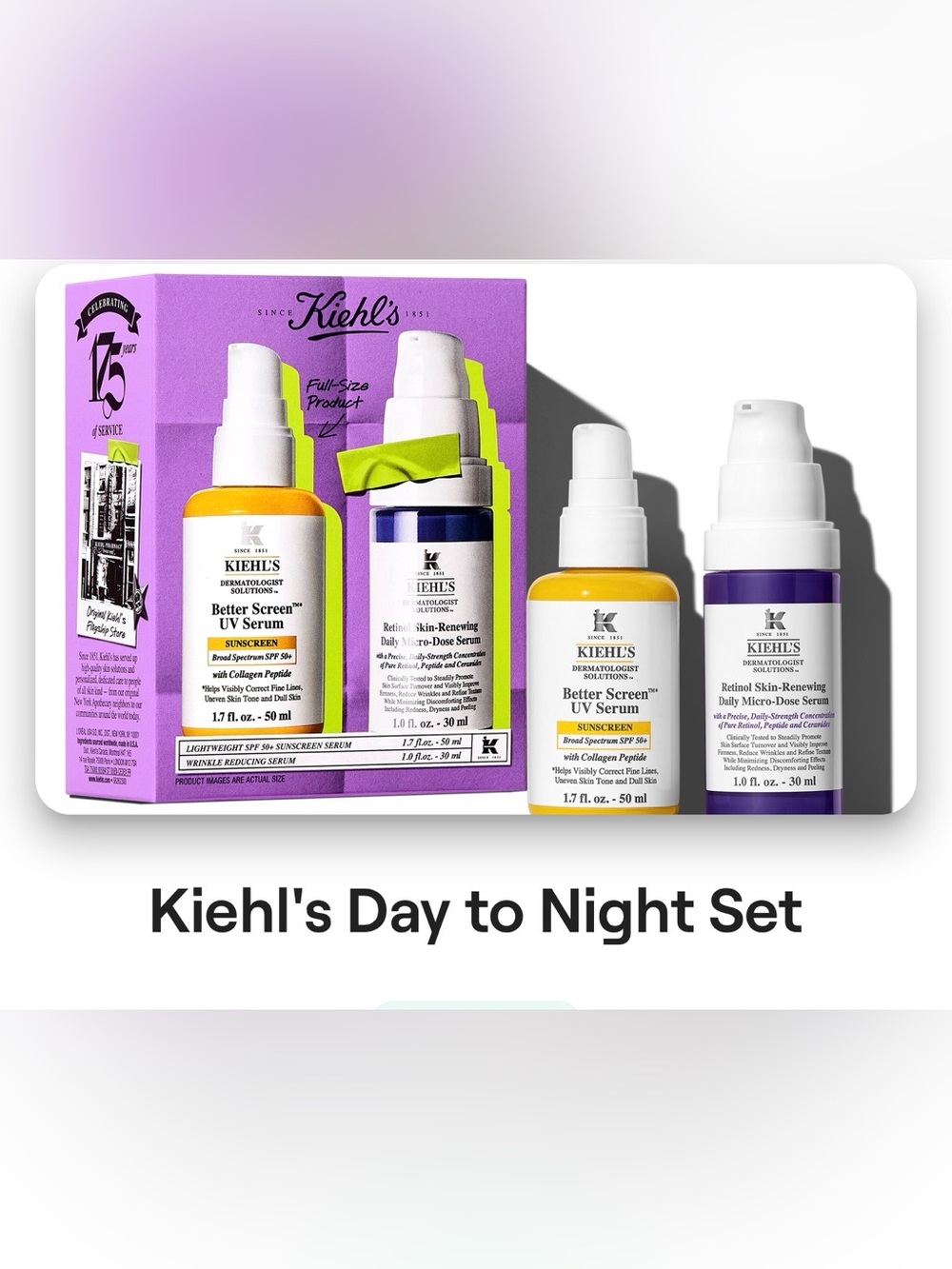 Kiehl's Day-to-Night Skincare Set New Unopened
